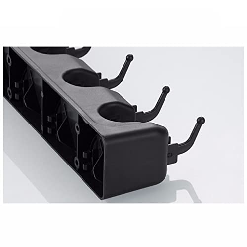 LIFKOME New Broom Holder Wall Mount Space-Saving Mop Hanger Organizer Sturdy Wall Mounted Brush Holder - color: Black