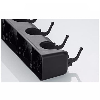 LIFKOME New Broom Holder Wall Mount Space-Saving Mop Hanger Organizer Sturdy Wall Mounted Brush Holder - color: Black