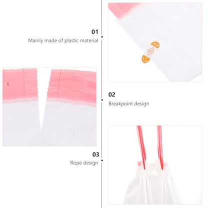 Heavy Duty Drawstring Trash Bags 45X50Cm 5pcs Kitchen Garbage Bags Portable Tie Closure for Home Cleaning and Waste Disposal