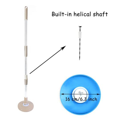 Spin Mop Pole Handle Replacement, Home Floor 360 Degrees Rotating Telescopic Replacement Handle Cleaning Tool Accessories Enhanced Thickened Version for Cleaning Home Bedroom Office (Khaki) - color: Khaki
