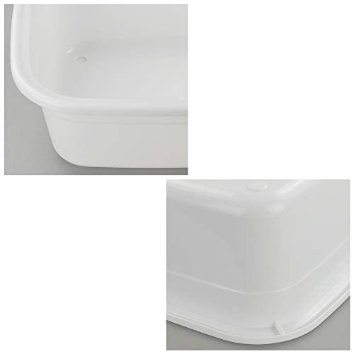 12 Quart Plastic Wash Basin, 4 Pack Dish Pan, White - size: 12 quart