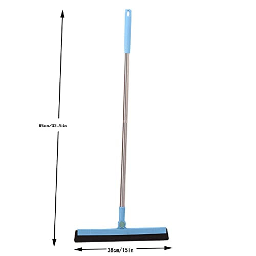 33.5in Rubber Squeegee with Long Handle for Bathroom Tile, Household Floor Squeegee Broom for Shower Bathroom Kitchen Home Tile Pet Hair Fur Floor Marble Glass Window