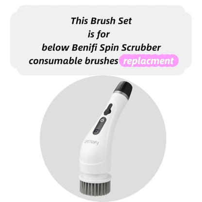 Electric Spin Scrubber Brush Set, Full-Body IPX7 Waterproof Cordless Electric Spin Brush with Power LCD Display, Cordless Electric Bathroom Cleaning Brush with 8 Brush Heads - size: Brushes