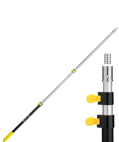 Bates- Telescopic Extension Pole, 6 Ft, Aluminum Alloy, Sturdy Multi-Purpose Extension Pole with Flip-Lock Design for Painting, Dusting and Cleaning - color: Black and Yellow, size: 6 Ft, 1 Pack