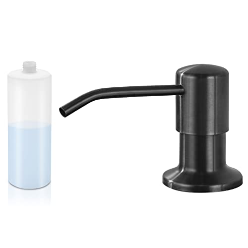 Soap Dispenser for Kitchen Sink, Lotion Dispenser for Kitchen Sink Stainless Steel Pump Head, with 17 Ounce Soap Bottle Refill from The Top,Soap Pump for Kitchen Sink Gun Metal - color: Gun Metal