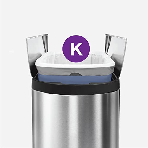 simplehuman Code K 60 Count Custom Fit Liners, Drawstring Kitchen Trash Bags, One-by-One Mess-Free Dispense, Extra Thick & Double Seamed, 50% PCR Plastic, 30-45 Liter / 8-12 Gallon, White - size: 60 Count (Pack of 1)