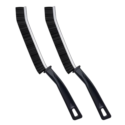 Hard-bristled Crevice Cleaning Brush Gap Cleaning Grout Brush for Kitchen Bathroom Bathtubs(Black,One Size) - color: 2 Pack Black