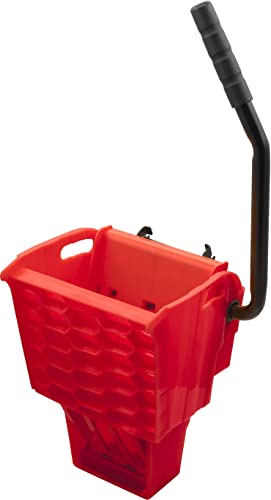 SPARTA OmniFit Mop Bucket System, Durable Mop Bucket, Side Press Wringer, and Soiled Water Insert, Floor Cleaning Essentials for Commercial and Home Use, 35 Qt Capacity, 1 Count, Red - color: Red