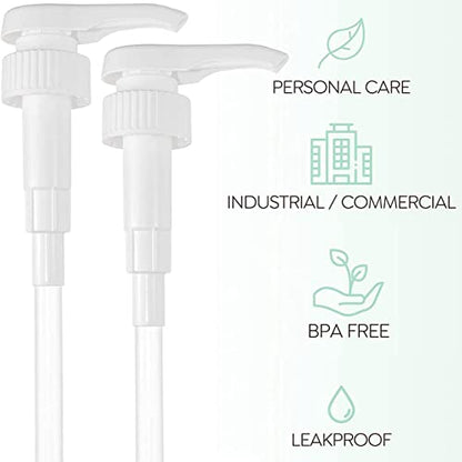 Gallon Pump Dispenser - for Plastic or Glass Bottles – Heavy-Duty Leak Proof for Commercial and Household Use – Non-BPA Plastic (Pack of 6) - size: Pack of 6