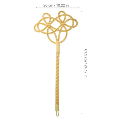 Rattan Quilt Beater with Long Handle, Dust Removal Tool for Carpet and Blanket, Manual Rug Fluffer and Quilt Dust Catcher for Home Cleaning