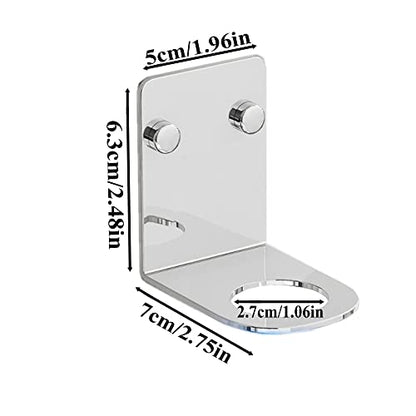 BiJun Soap Bottle Dispenser Holder Wall Mounted, Hand Pump Bottles Dispenser Stand Hanging Rack Shampoo Standing Shelf Storage Holder Bracket for Bathroom Kitchen (Silver 2 Pack) - color: Silver 2 Pack