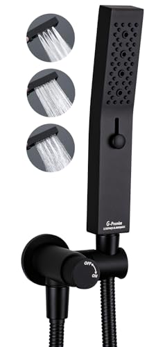 G-Promise All Metal Handheld Shower Set with 3-Function Showerwand, included Handheld Holder to Control on/off Switch and 72 Inch Tangle-Free Stainless Steel Hose Matte Black - color: Matte Black