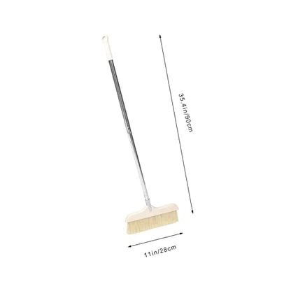 Baluue Soft Bristle Cleaning Brush Long Handle Broom for Floor Cleaning Telescopic Sweeper Detachable Head Broom for Indoor Outdoor