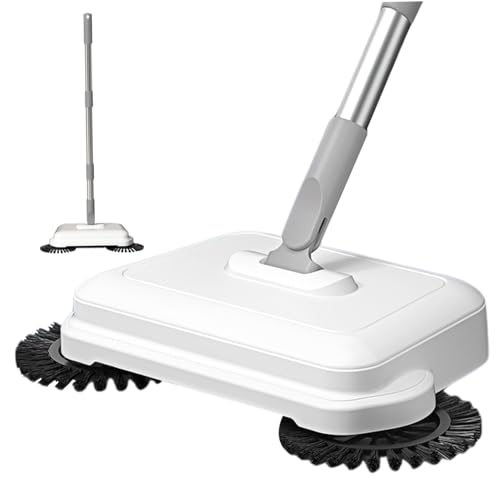 Floor Sweeper, 2-in-1 360° Rotating Hand Push Sweeper, High Efficient Carpet with Long Handle, Hanging Manual Vacuum for Home Office Push Carpet