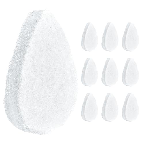 IMPRESA Facial Sponge - Daily Deep Cleansing Face Scrubber - Gentle Exfoliating Pads for Dead Skin Removal - Reusable Face Scrub Pads for Normal to Oily Skin - Pack of 10, White, Regular Puff Style - color: White, size: Regular