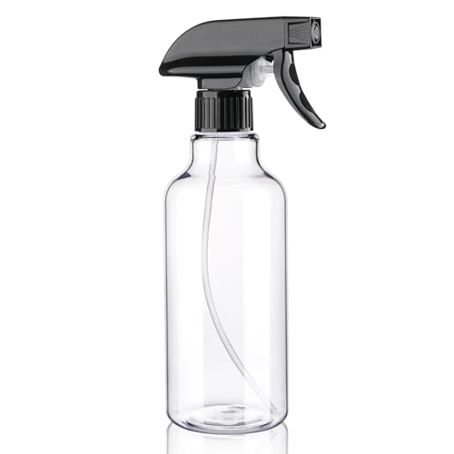 Spray Bottles Plastic Spray Bottle for Hair Mist/Stream Heavy Duty Empty Spray Bottles for Cleaning Solutions, Plants, Cooking (16.9oz-BlackClear) - color: 16.9oz-BlackClear