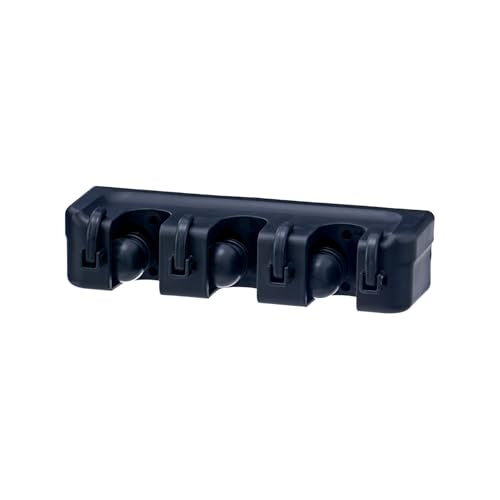 Superio Mop and Broom Holder Wall Mount Storage Organizer for Kitchen, Garage, Garden, 3 Slots (Black) - color: Black, size: Medium, 1-pack