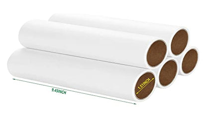 5 Pack 9.45 Inch Wide Large Lint Roller Refills (1.51In Inner Diamerter), Supersize Extra Sticky Roller Refills for Pet Hair Removing(300 Sheets)