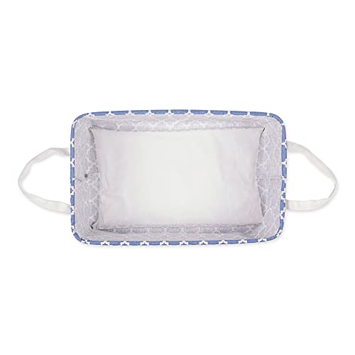 DII Laundry Storage Collection, PE Coated Collapsible Bin with Handles, French Blue Lattice, Large Set, 10.5x17.5x10" - color: French Blue Lattice, size: Large Set, 10.5x17.5x10"