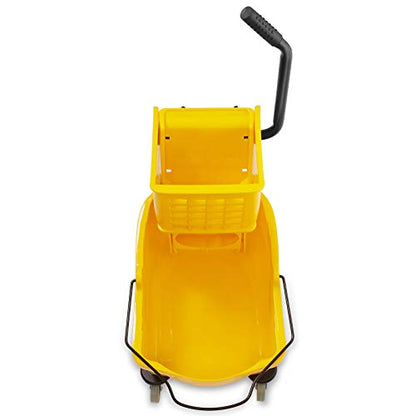 Dryser Commercial Mop Bucket with Side Press Wringer, 26 Quart, Yellow - color: Yellow