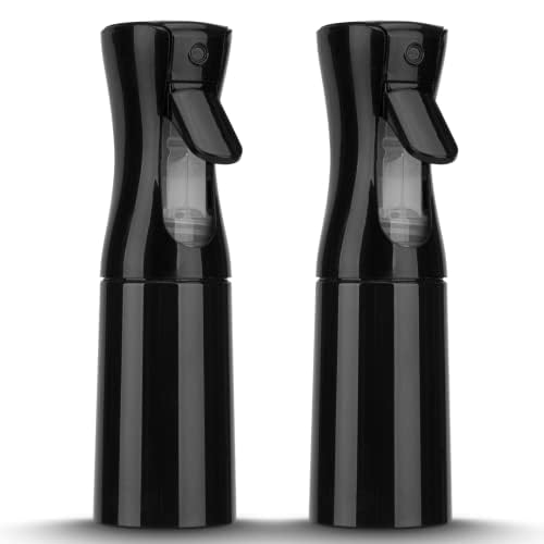 Spray Bottle for Hair (6.8OZ /200ML) Continuous Ultra Fine Mist Sprayer for Hair, Salons, Barber, Plants, Skin Care, Cleaning 2 Pack Black - color: Black, size: 200ml-2 Pack