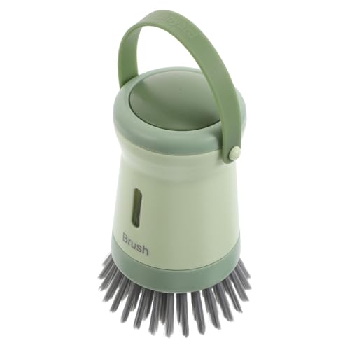 Gadpiparty Soap Dispensing Kitchen Dish Brush with Handle for Pot Pan Sink Cleaning, Non-Scratch Scrub Brush with Built-in Soap Dispenser, in Fresh Green