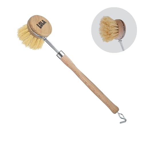 LOLA -The Original - Tampico Vegetable & Dish Brush, Sustainable Wood Ergonomic Handle w/Tampico Fiber Bristles, 1 Count - color: Small Vegetable & Dish Cleaning Brush, size: 1 Count