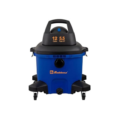 Koblenz WD-12 L4 Wet Dry Vacuum Cleaner, 12 Gallon 5.5 PHP, 3-in-1 Suction & Blower, 32 ft Reach, Drain Plug, Large Vacuum Cleaner for Car, Shop Vacuum Wet and Dry, Click-N-Lock Hose, Blue/Black - size: 12 Gallon 5.5 HP