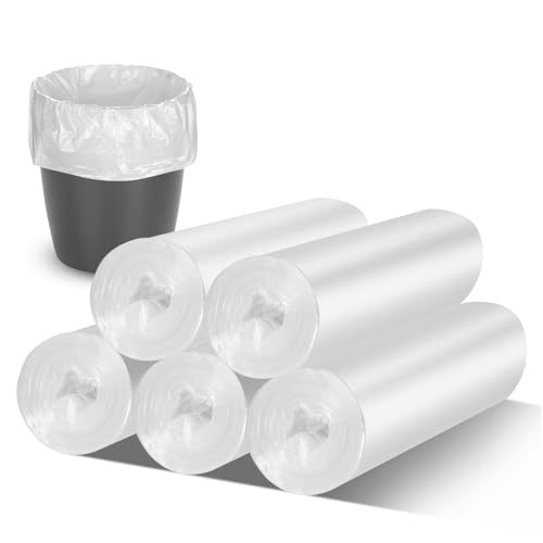 105Counts 13 Gallon Trash Bags, Flexible & Durable Kitchen Garbage Bags, Unscented & Easy Tearing Medium Gallon Trash Bag for Kitchen, Bathroom, Bedroom, Office, Transparent - style: 13 Gallon Transparent 105 counts