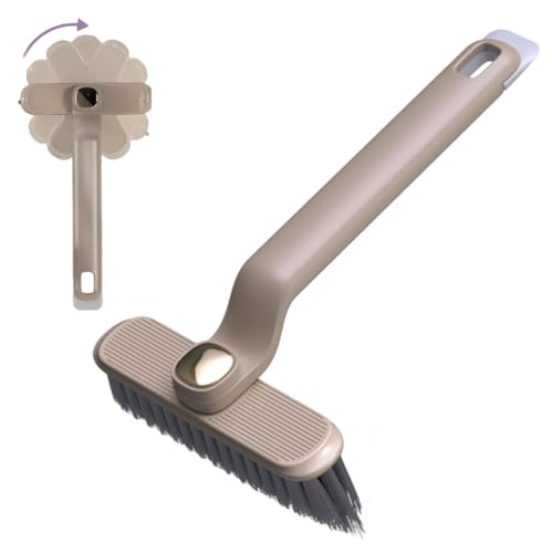 Multi-Function Rotating Crevice Cleaning Brush, 360 Degree Rotating Crevice Cleaning Brush, Hard Bristle Crevice Gap Brush, Corners Cleaning Tool for Cleaning Bathroom, Kitchens Tile Floors (Grey) - color: Gray