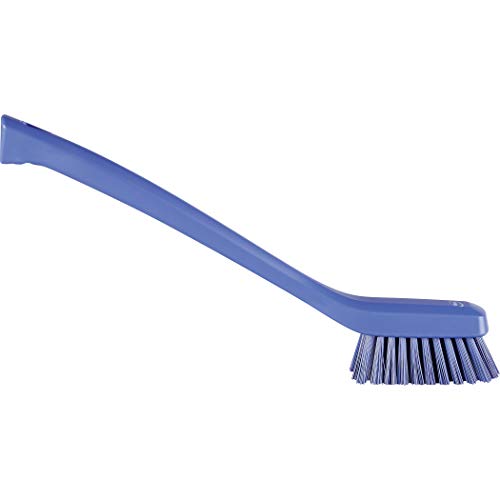 Vikan 41858 Narrow Cleaning Brush with Long Handle, 16.54", Hard, Purple