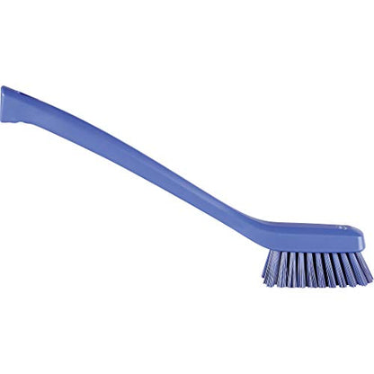 Vikan 41858 Narrow Cleaning Brush with Long Handle, 16.54", Hard, Purple