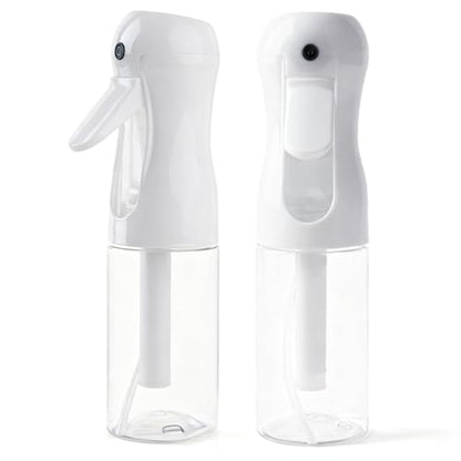 AMOMELA 2Pcs Continuous Spray Bottle For Hair,Ultra Fine Refillable Water Mister for Hair Styling, Plants, Cleaning, Salon, Misting & Skin Care（200ml/6.8oz Clear） (200ML 2PACK) - size: 6.8 Ounces
