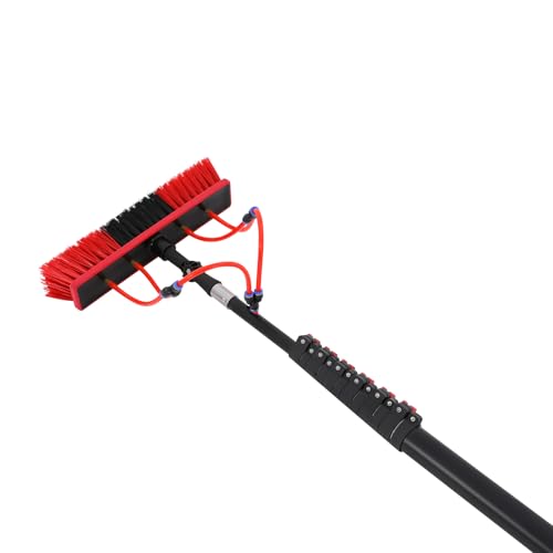 36ft Water Fed Pole Kit Solar Panel Cleaning Brush, Adjustable Window Cleaning Poles with 14in Water Fed Cleaning Brush, Solar Panel Cleaning Pole Outdoor Window Washing Equipment (36Ft, 14in Brush) - size: 36Ft, 14in Brush