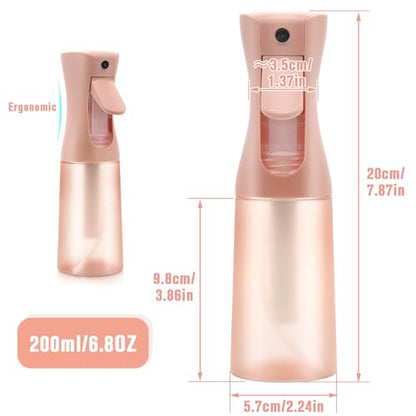 Leaflai Empty Spray bottles, Spray Water Bottle Fine Mist Refillable, Continuous Spray Bottle for Hair, Skin Care, Showering Pets, Plants, travel, Cleaning and Ironing 6.8 Ounce (Brown) - color: Barbie powder, size: 6.8 Ounces