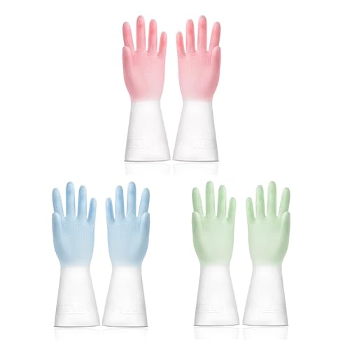 Long Cuff Cleaning Gloves Waterproof Reusable Household Gloves Anti Slip Grip for Kitchen Dishwashing Bathroom Garden Tasks - color: Multicolor, size: Small