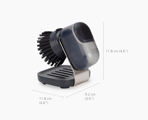 Joseph Joseph SinkTech Soap-Dispensing Palm Brush with Replaceable Head and Stainless-Steel Stand Drip Tray - style: Soap dispensing Palm Brush