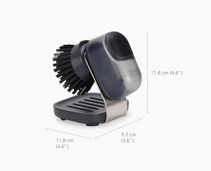 Joseph Joseph SinkTech Soap-Dispensing Palm Brush with Replaceable Head and Stainless-Steel Stand Drip Tray - style: Soap dispensing Palm Brush