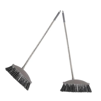 Cabilock 2pcs Hard Floor Broom Handle Heavy Duty Garage Broom for Home Cleaning - color: Dark Grey