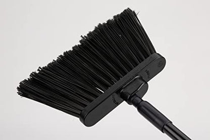 SPARTA 41082EC03 Plastic Color Coded Broom, Flagged Bristles, Long Broom With Angled Head For Large Debris, 56 Inches, Black, (Pack of 12) - color: Black