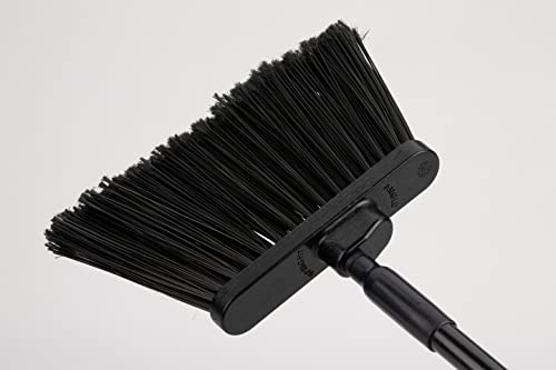 SPARTA 41082EC03 Plastic Color Coded Broom, Flagged Bristles, Long Broom With Angled Head For Large Debris, 56 Inches, Black, (Pack of 12) - color: Black