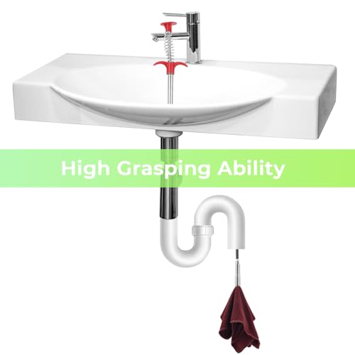 Drain Snake Auger with 4-Claw Grabber, Manual Sink Unclogger Tool, Flexible Cable for Kitchen, Bathroom Floor Drains & Pipes, Food & Hair Clog Remover (62 Inches) - style: 62 INCHES
