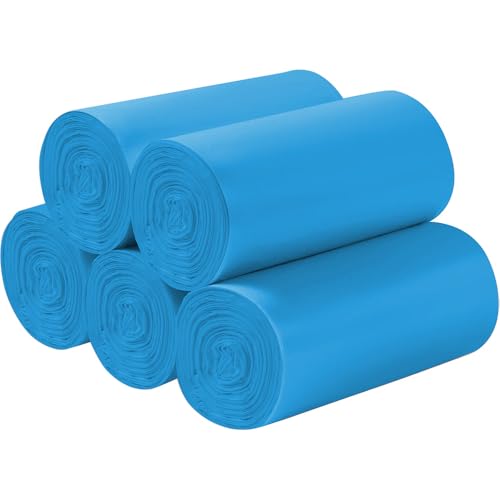 5 Rolls Small Trash Bags - 200 Counts Durable 4 Gallon Small Garbage Bags for home office kitchen Bathroom Bedroom Trash Can liners（Blue） - color: 200 Count Blue