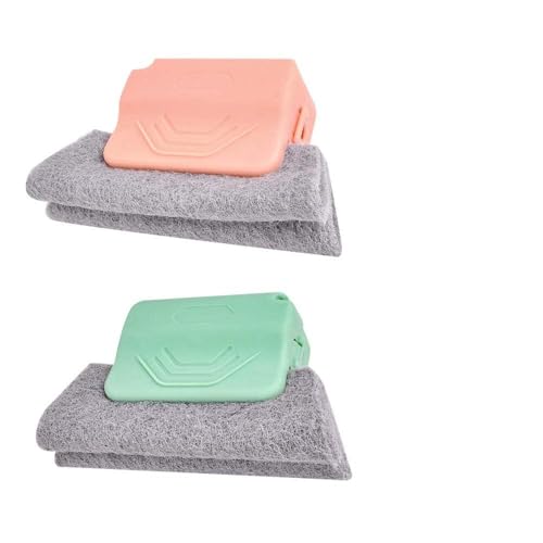 Magic Window Track Cleaner, 2026 New Window Groove Cleaning Brush Tools Set, Sliding Door Track Cleaner, Hand-held Window Track Cleaner Brushes Tools for Window lides Gaps (2, Green+Pink) - color: Green+pink