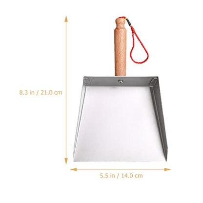 VOSAREA Mini Dustpan Stainless Steel Small Dustpan Portable Short Handle Compact Dust Pan for Workshop Table Desk Key Board