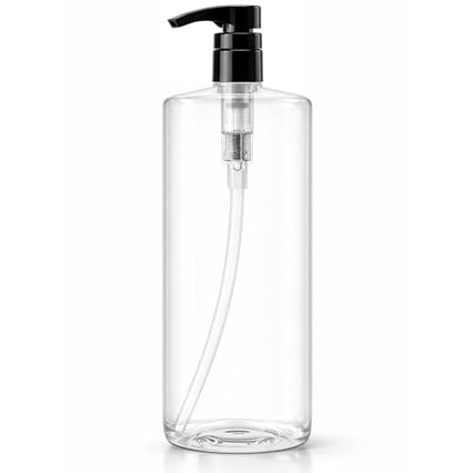 Bar5F Pump Bottle 32-Ounce 1-Liter Empty for Shampoo Conditioner Body Wash Lotion BPA-Free Crystal-Clear (Pack of 1)