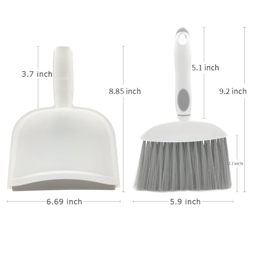 Dust pan, Mini Dustpan and Brush Set, Small Broom and Dustpan Set, Small Hand Broom and dust pan Set, Whisk Broom, Dust pan and Brush for Desk, Table, Home, Kitchen Necessities (Gray 2pcs) - size: 2pcs
