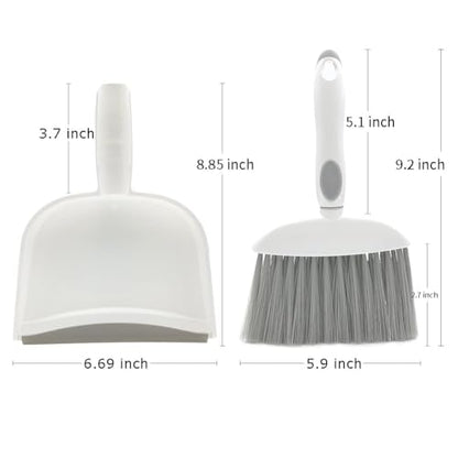 Dust pan, Mini Dustpan and Brush Set, Small Broom and Dustpan Set, Small Hand Broom and dust pan Set, Whisk Broom, Dust pan and Brush for Desk, Table, Home, Kitchen Necessities (Gray 2pcs) - size: 2pcs