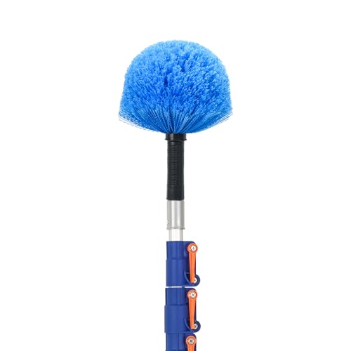 Cobweb Duster with 6-24FT Extension Pole, Webster Cobweb Duster with Telescopic Aluminum Pole, Spider Web Brush for Outdoor & Indoor Cleaning