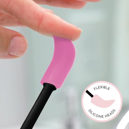S&T INC. Makeup Spatula, Large and Mini Silicone Spatula Set for Cosmetics, Shampoo, Hair Care, and Skin Care Products, 4 Piece Set, Pink/Purple - color: Pink/Purple, size: 4 Pack